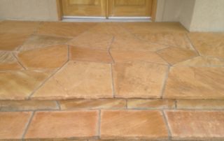 Flagstone step and entryway