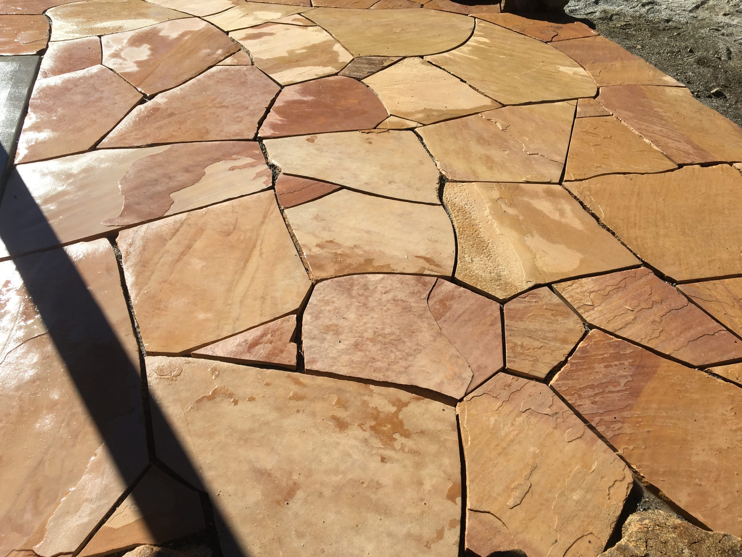 Flagstone patio before grouting